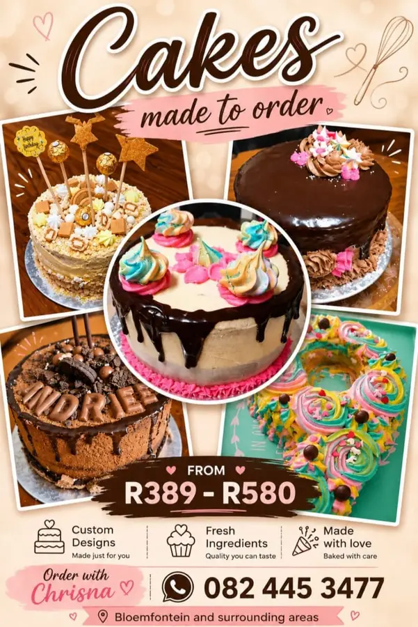 Cakes made to order flyer